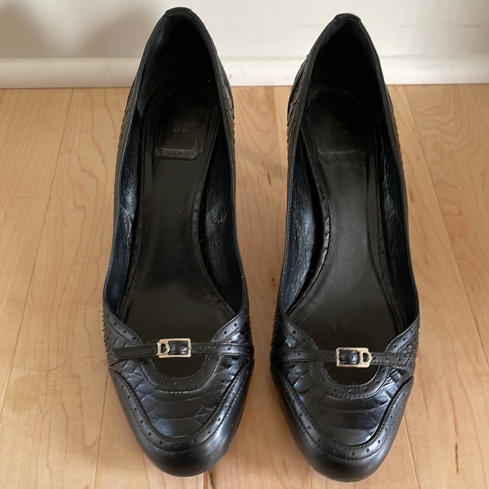 Dior black leather heels